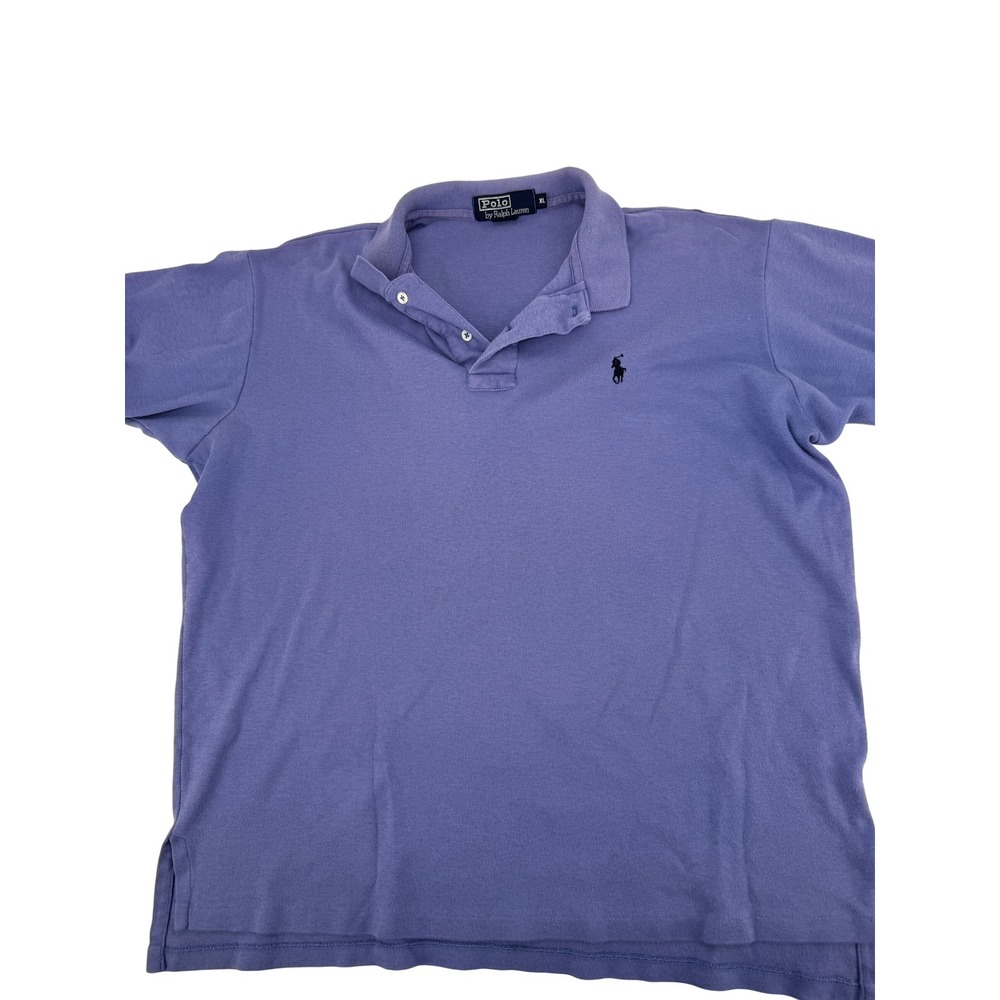 VTG Polo Ralph Lauren Polo Shirt Mens XL Purple Cotton Short Sleeve USA Made